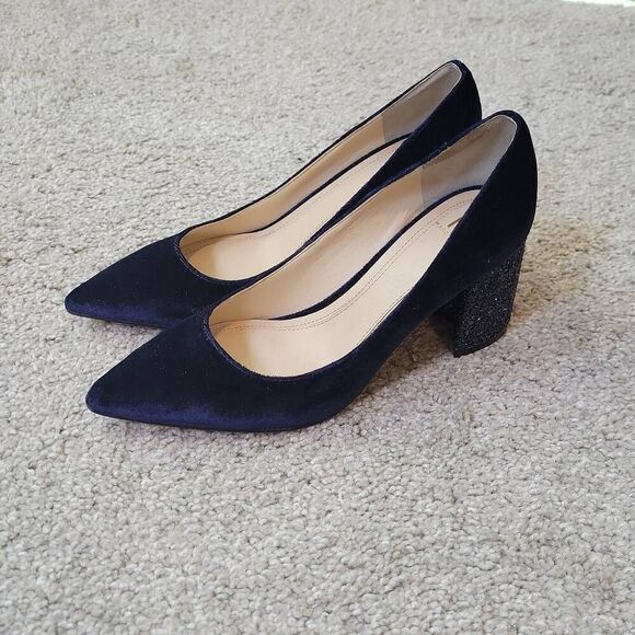 Marc Fisher Zack Velvet Pump Glitter Block Heel Size 5 - Picture 3 of 7